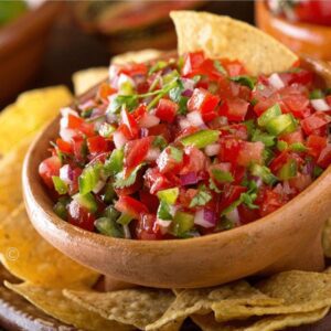 The freshness of tomatoes and onion combined with Corroboree Salsa and corn chips.